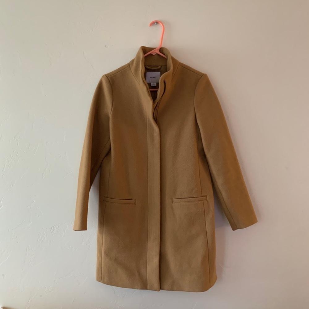 Camel Old Navy Funnel Neck Coat